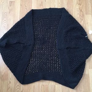 Handmade knit black shall/shrug